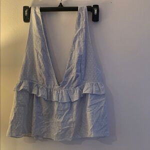 Urban Outfitters Blue Ruffled Backless Tank Top - Preloved